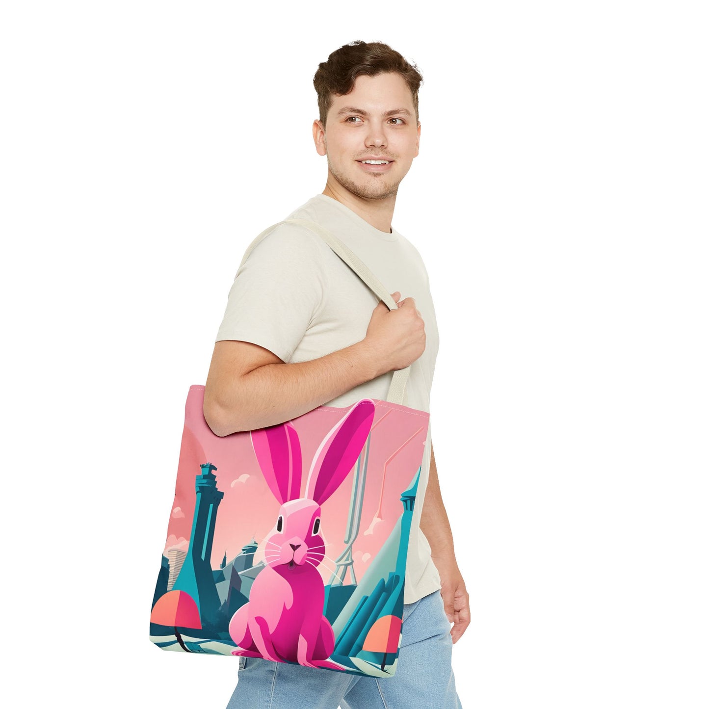 Urban Pink Rabbit Tote Bag