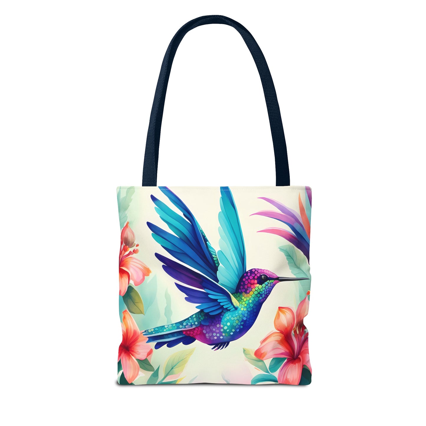 Floral Hummingbird Tote Bag
