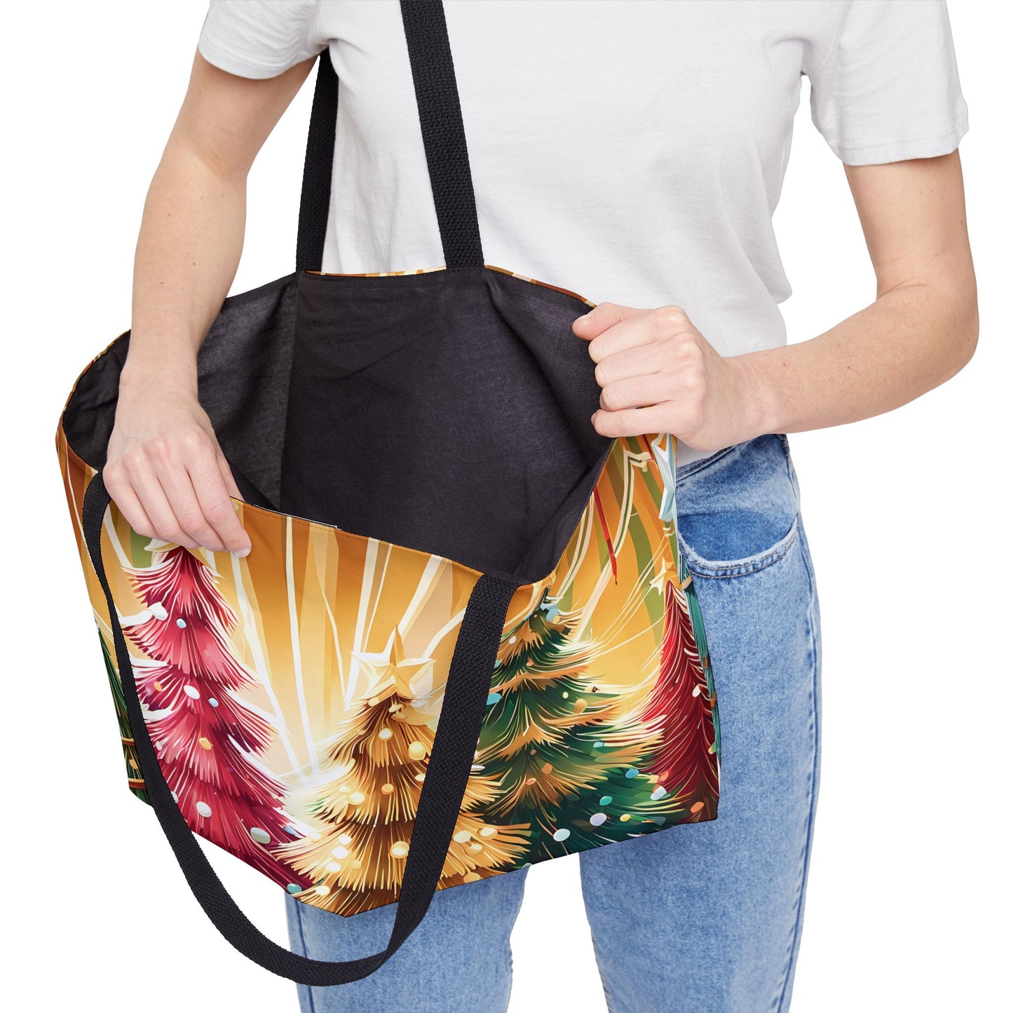 Twinkling Christmas Trees Tote Bag