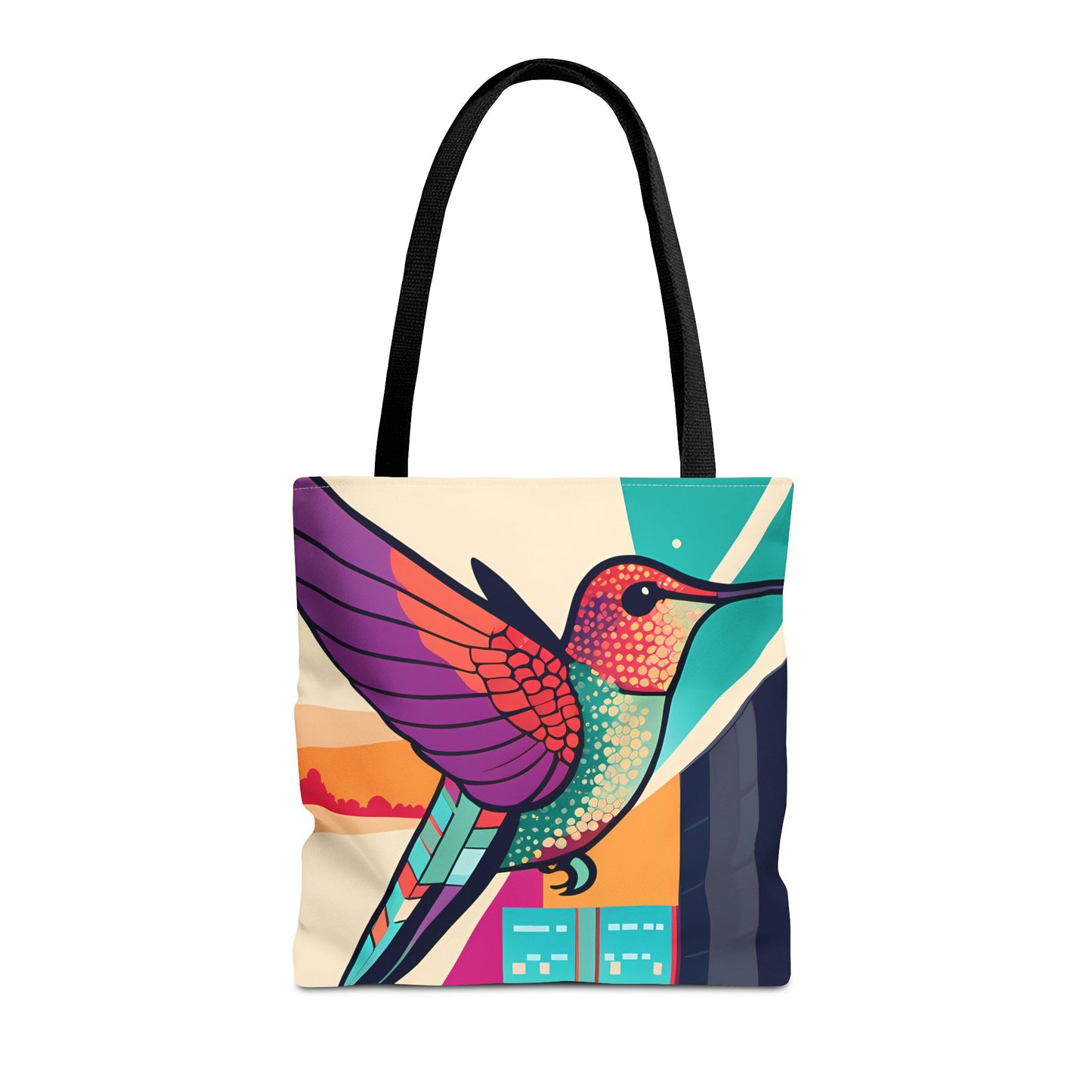 Colorful City Hummingbird Tote Bag