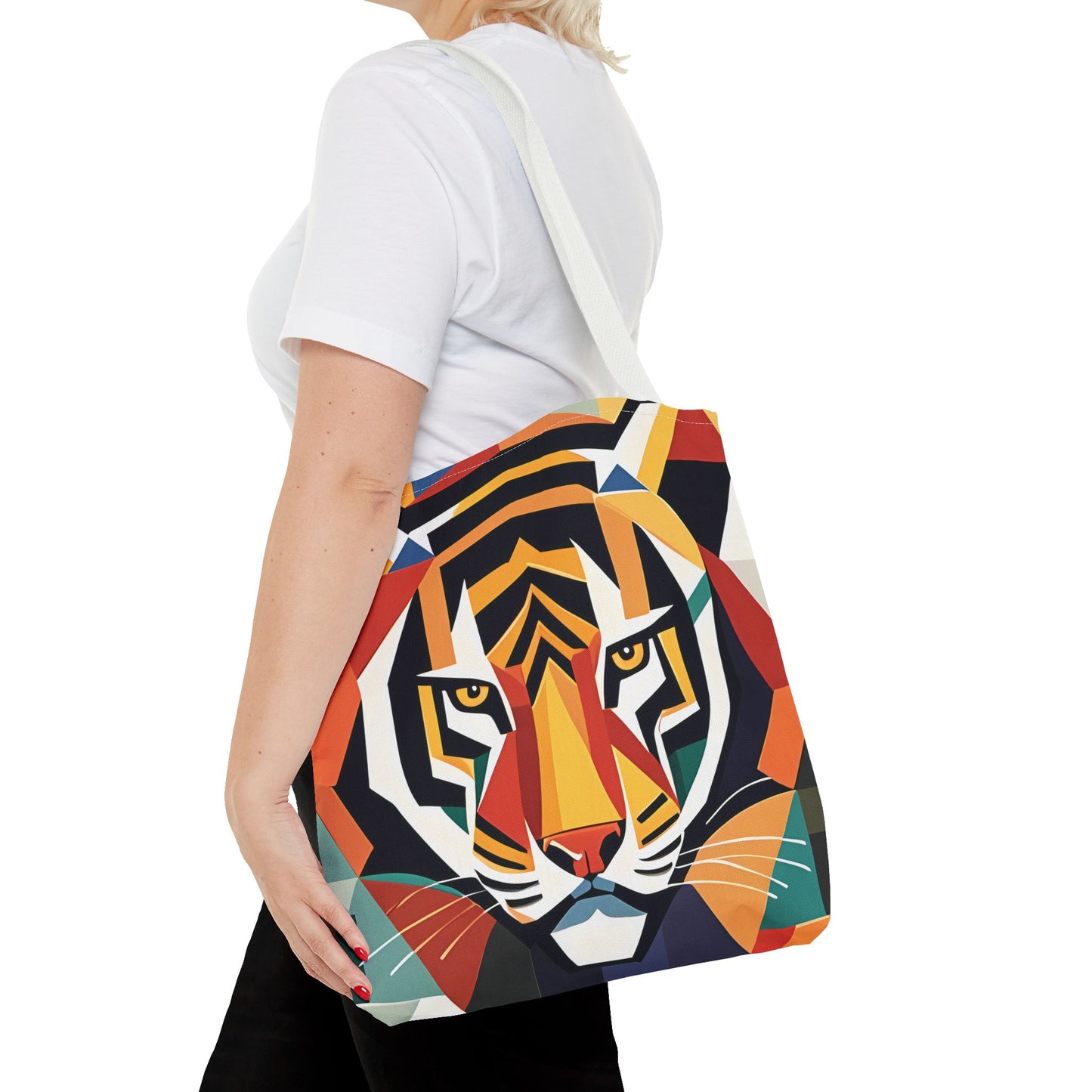 Geometric Tiger Face Tote Bag