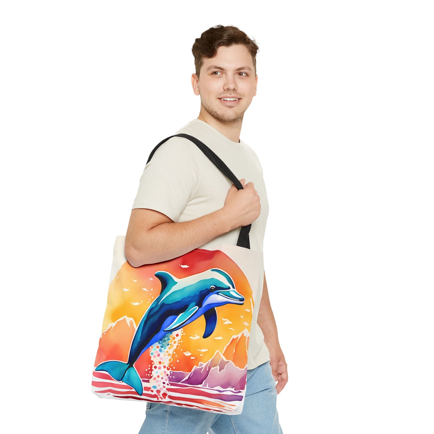 Sunset Dolphin Tote Bag
