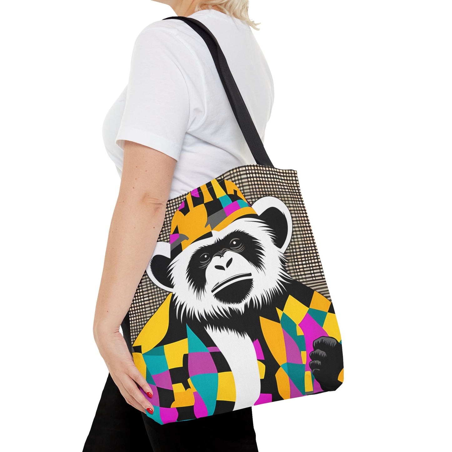 Geometric Monkey Tote Bag