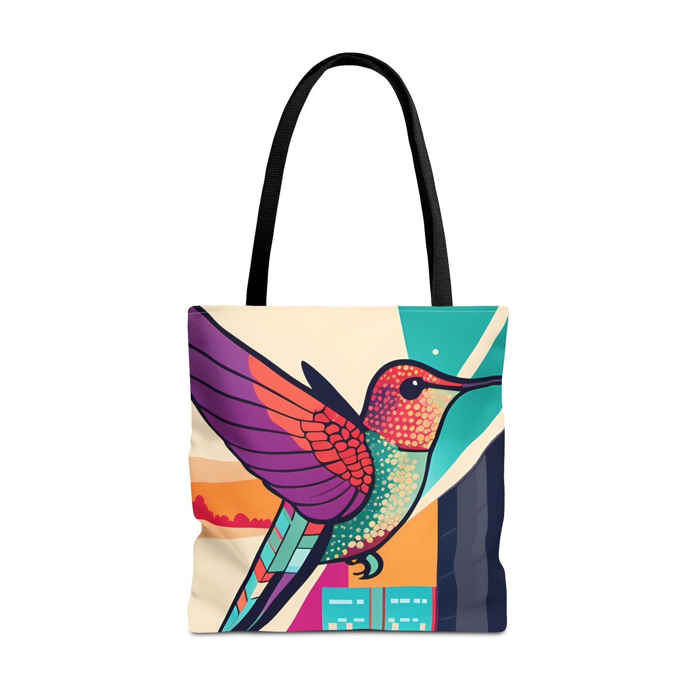 Colorful City Hummingbird Tote Bag