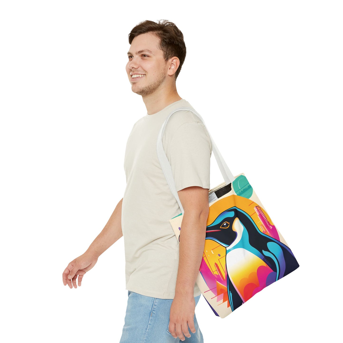 Penguin Cityscape Tote Bag