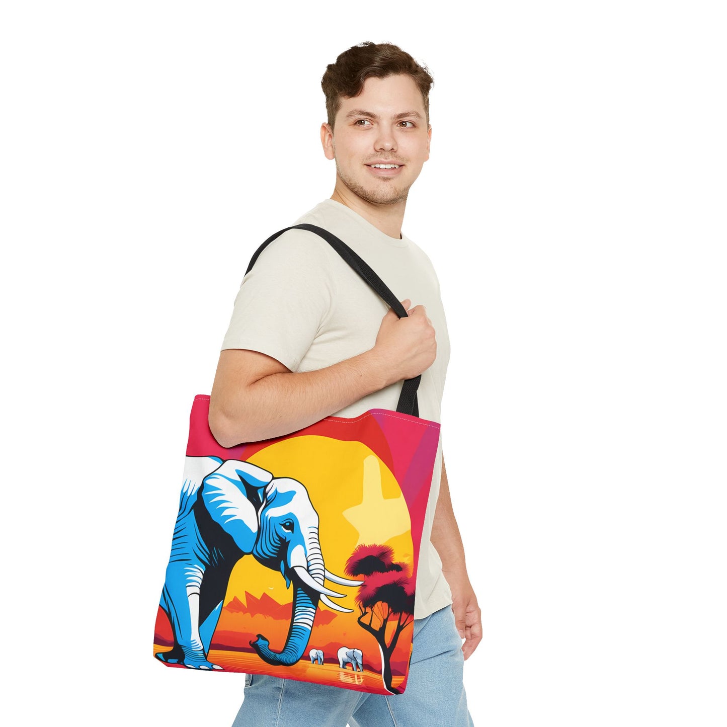 Safari Sunset Elephant Tote Bag