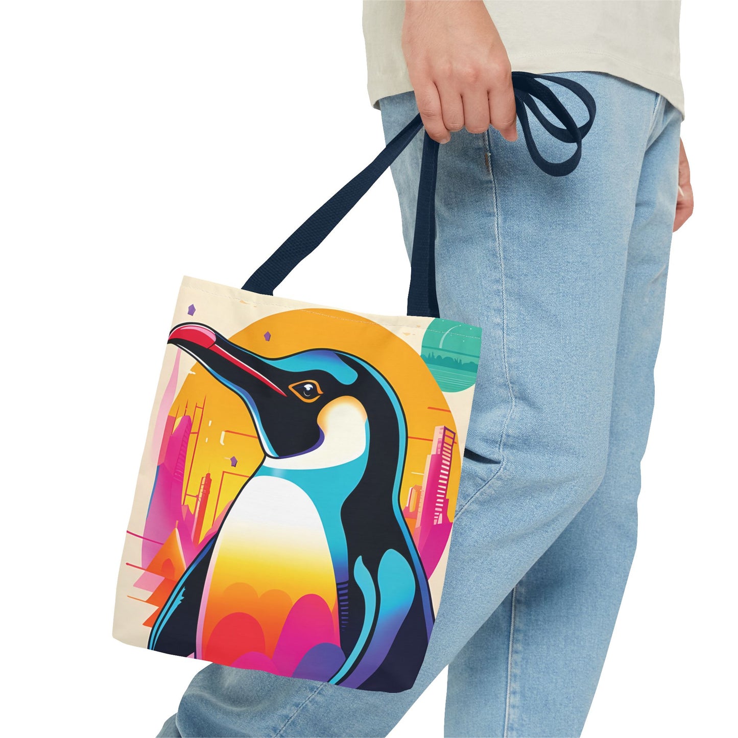 Penguin Cityscape Tote Bag
