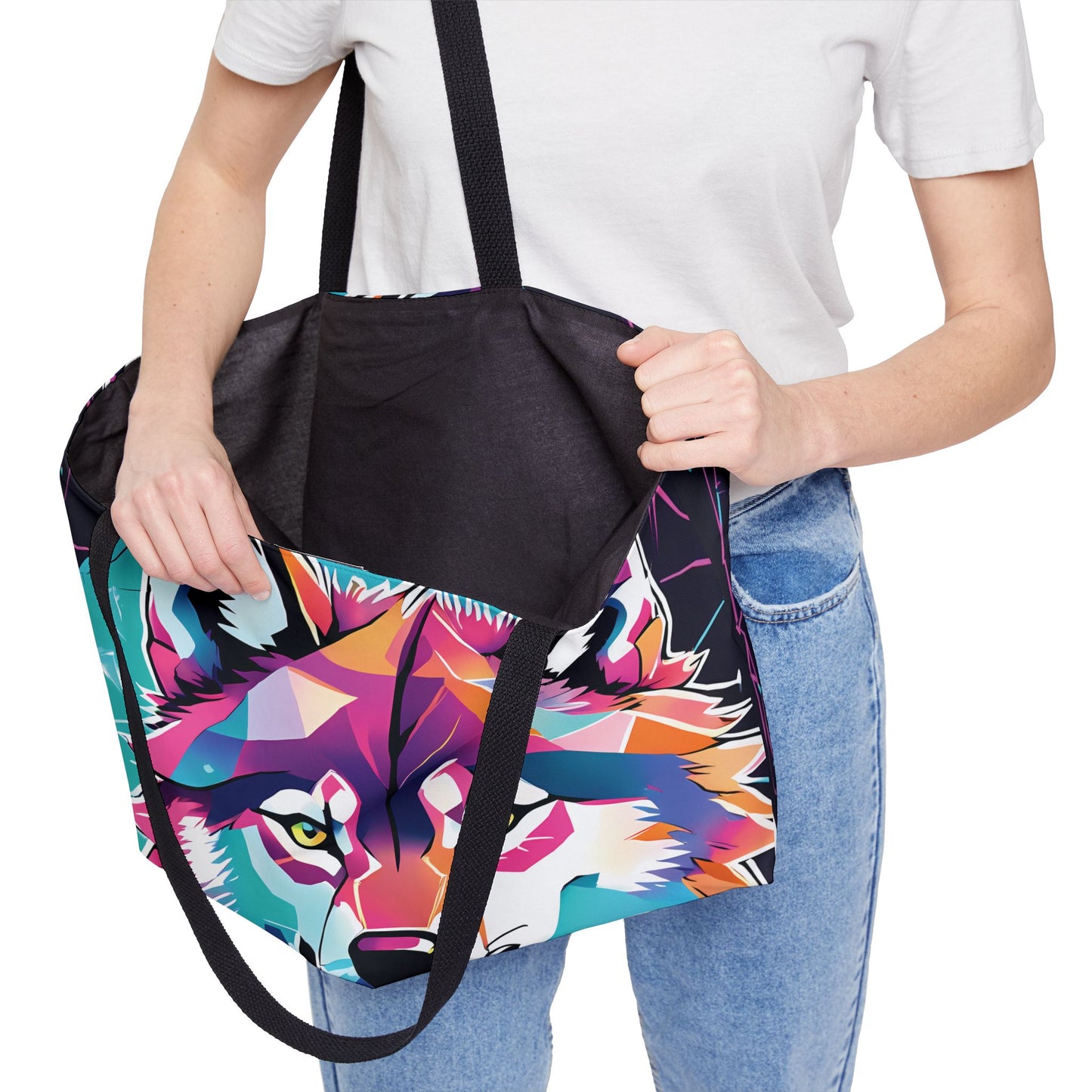 Retro Wolf Tote Bag