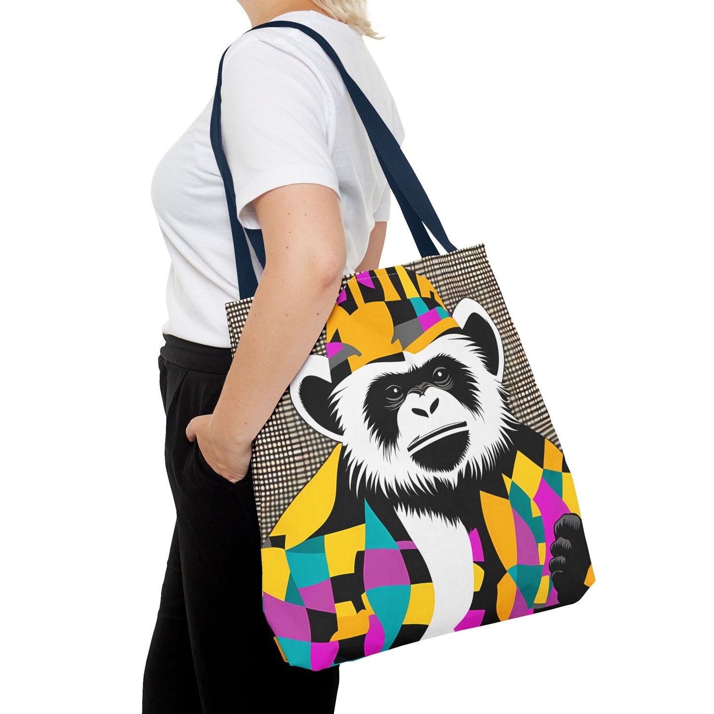 Geometric Monkey Tote Bag