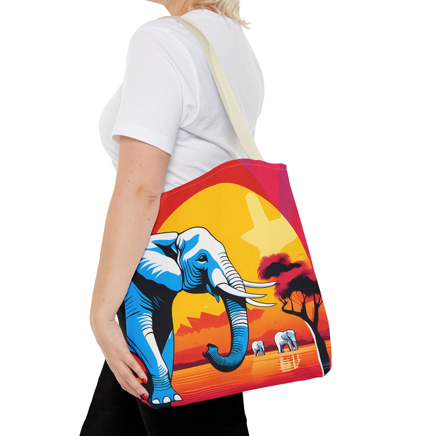 Safari Sunset Elephant Tote Bag