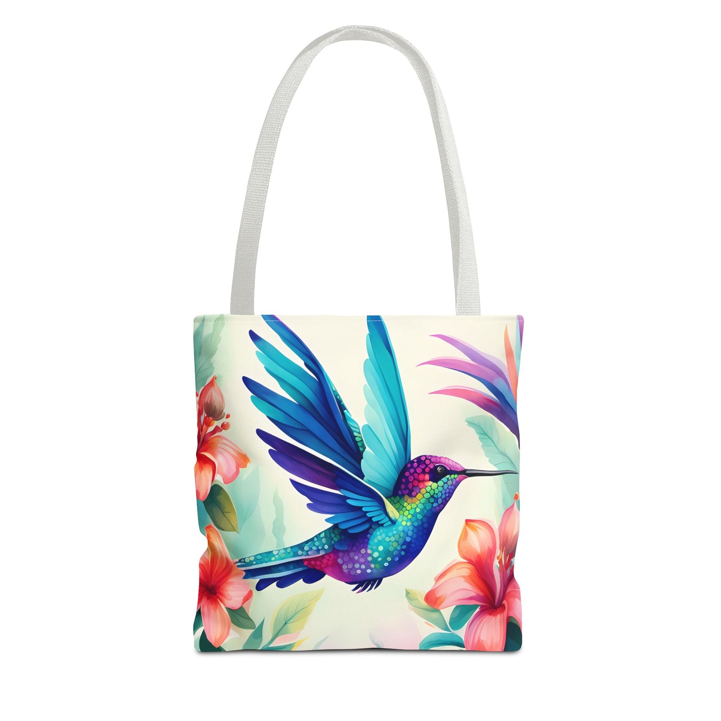 Floral Hummingbird Tote Bag