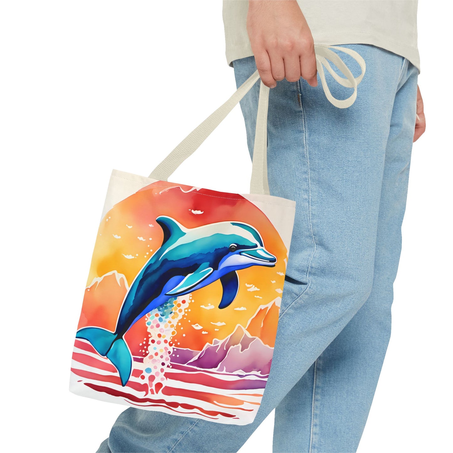 Sunset Dolphin Tote Bag
