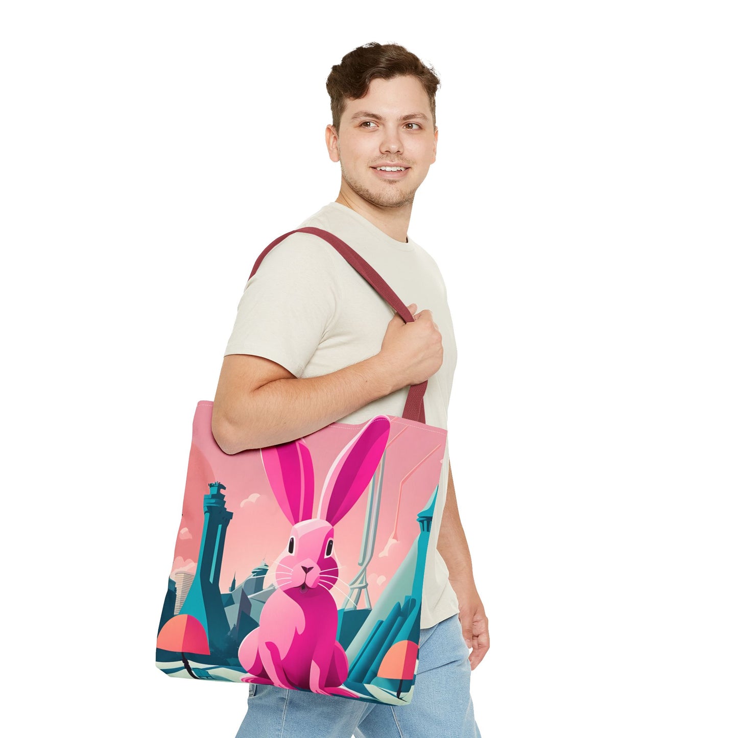 Urban Pink Rabbit Tote Bag