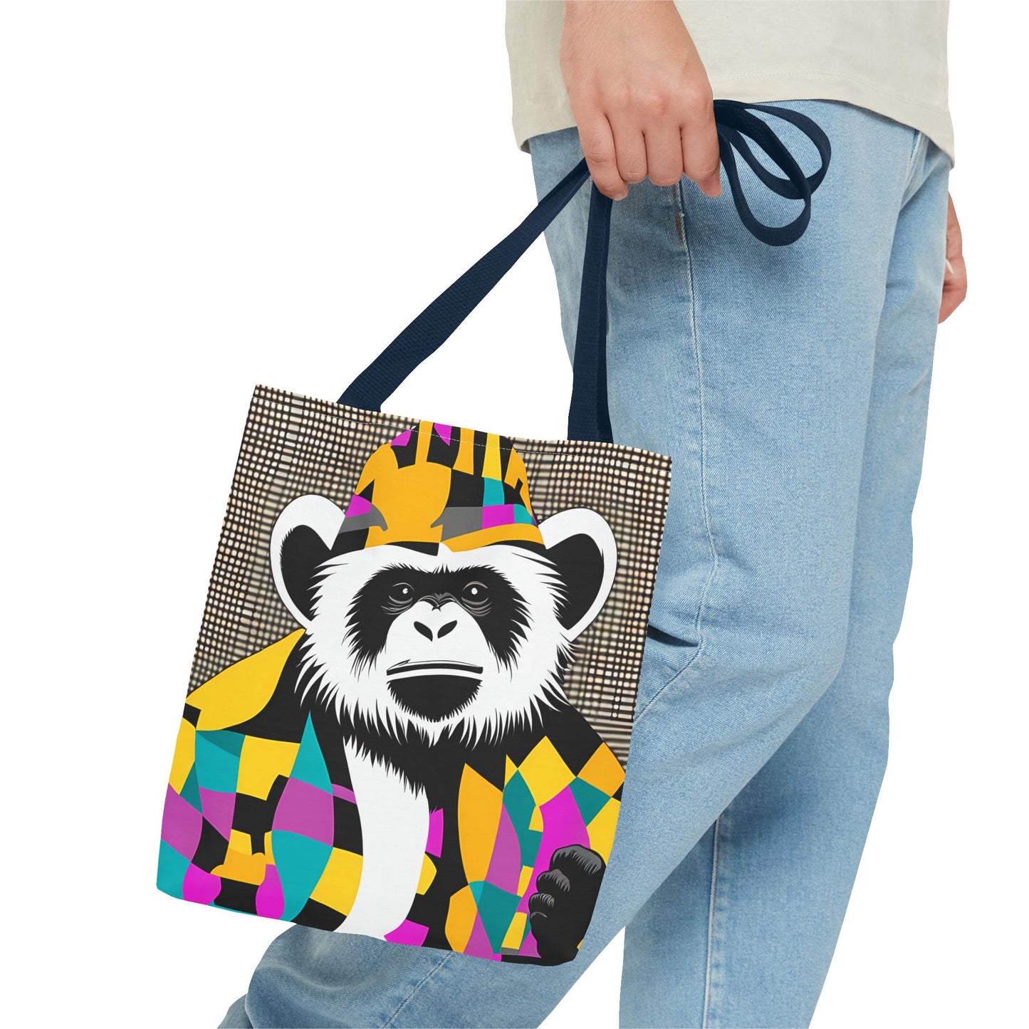 Geometric Monkey Tote Bag