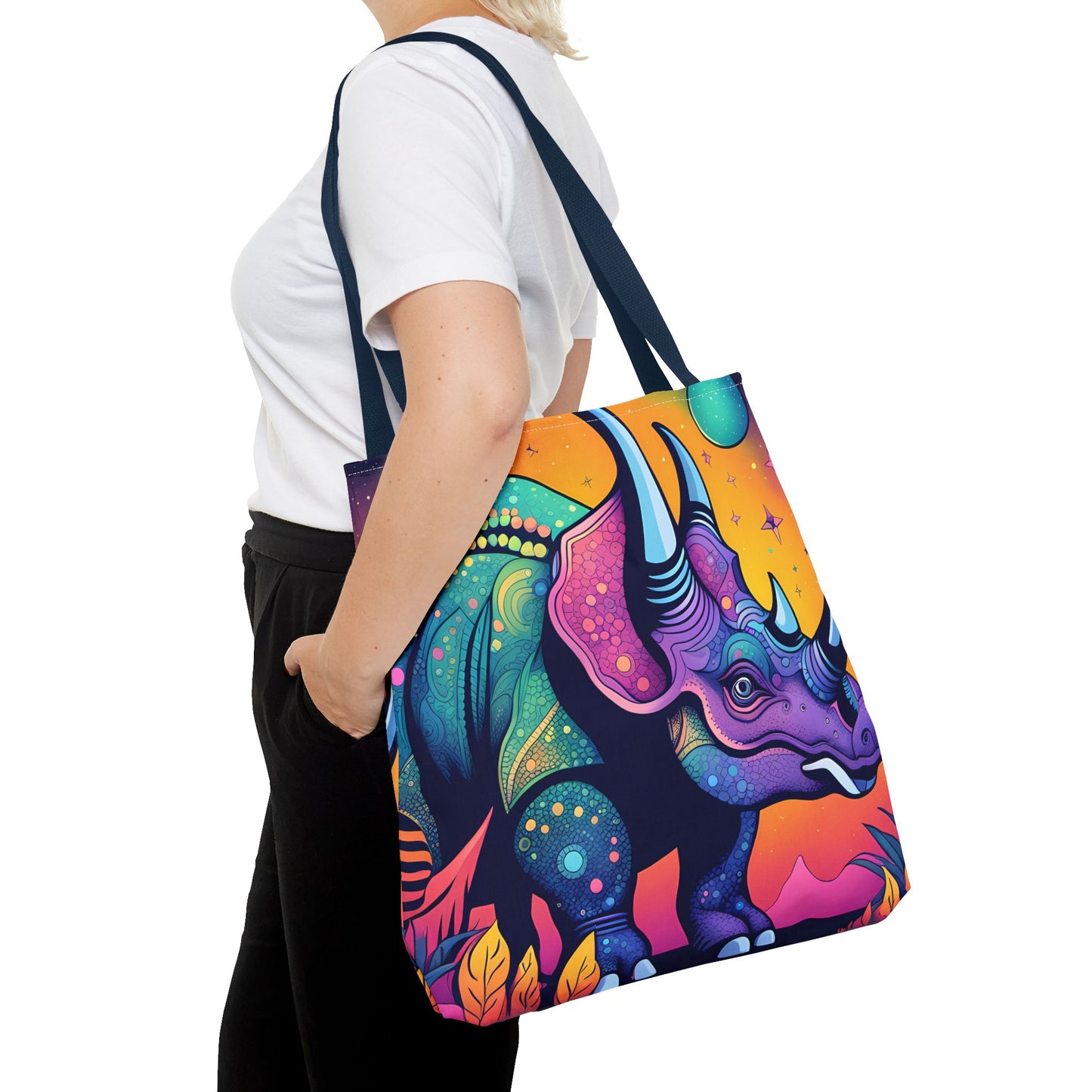 Cosmic Triceratops Tote Bag