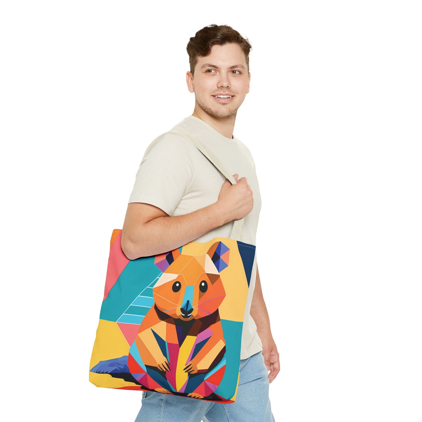 Geometric Quokka Tote Bag