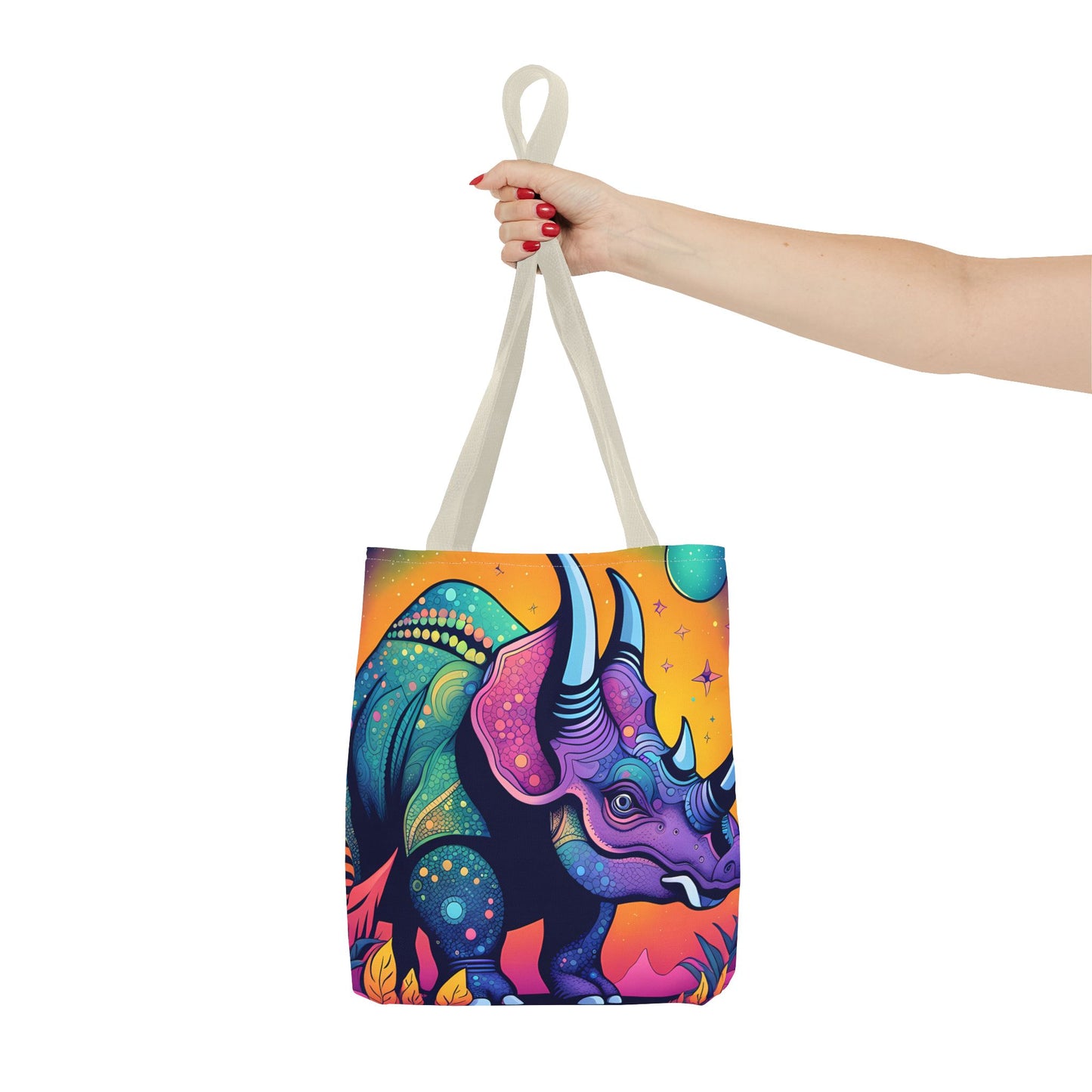 Cosmic Triceratops Tote Bag