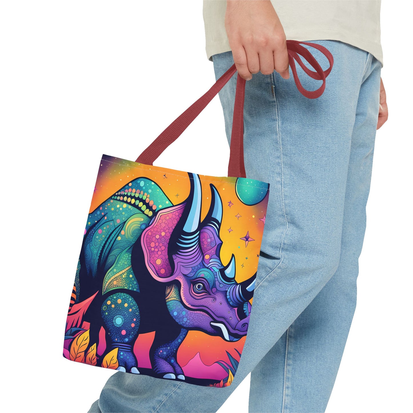 Cosmic Triceratops Tote Bag