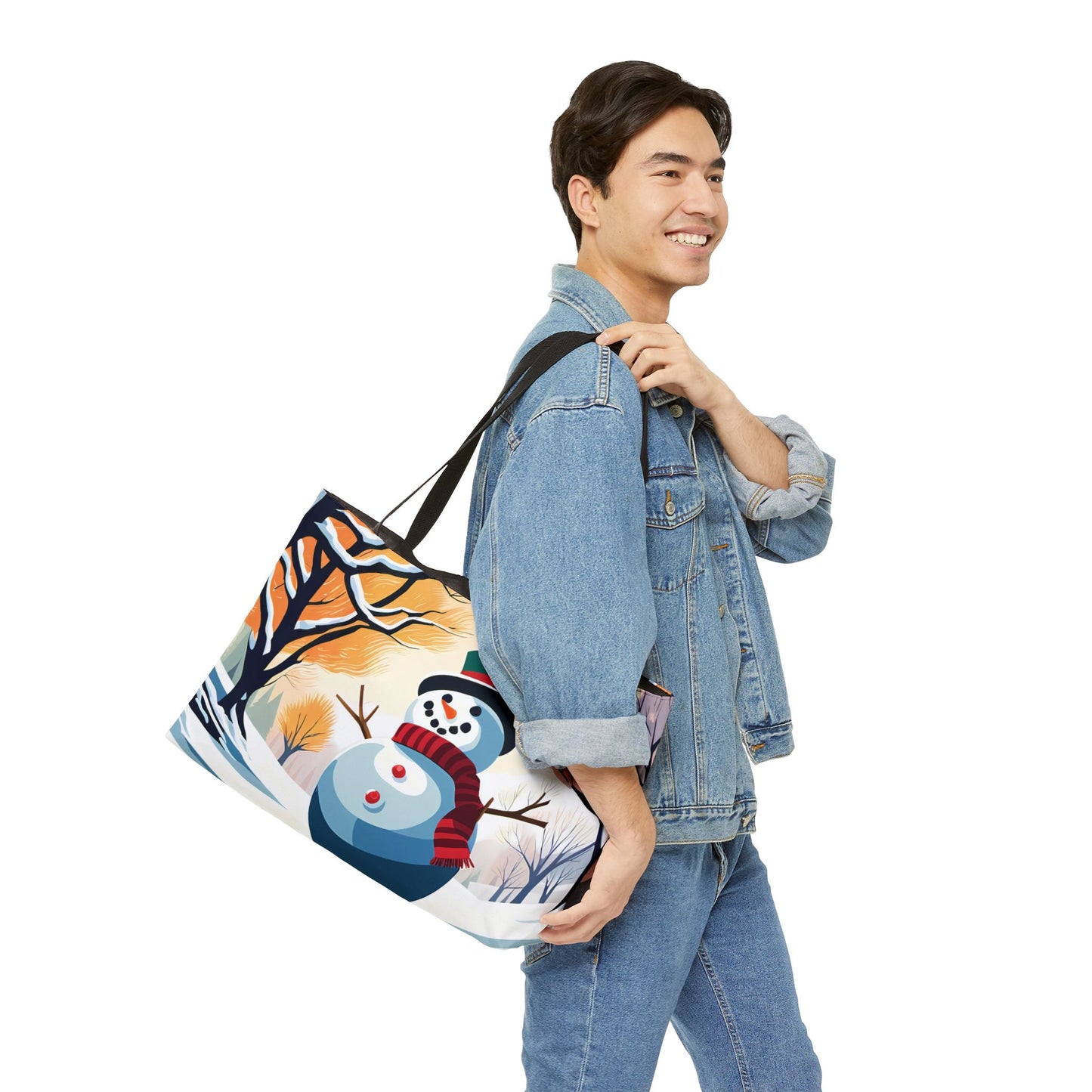 Cheerful Snowman Tote Bag