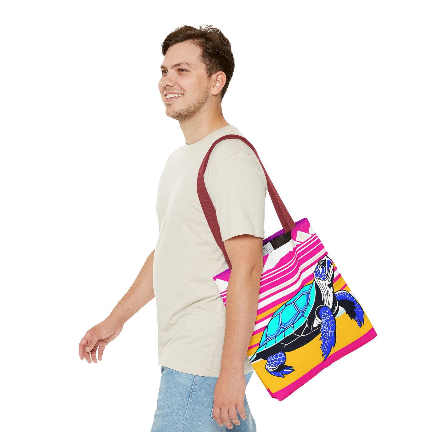Retro Turtle Beach Tote Bag