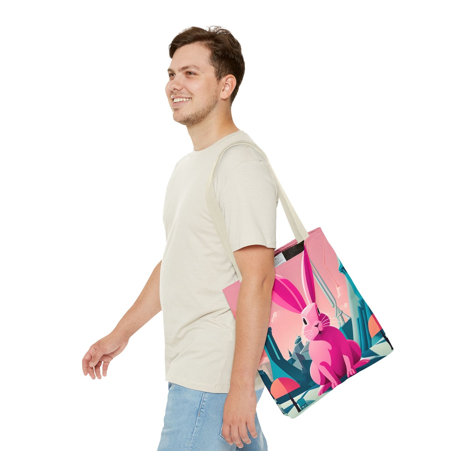 Urban Pink Rabbit Tote Bag