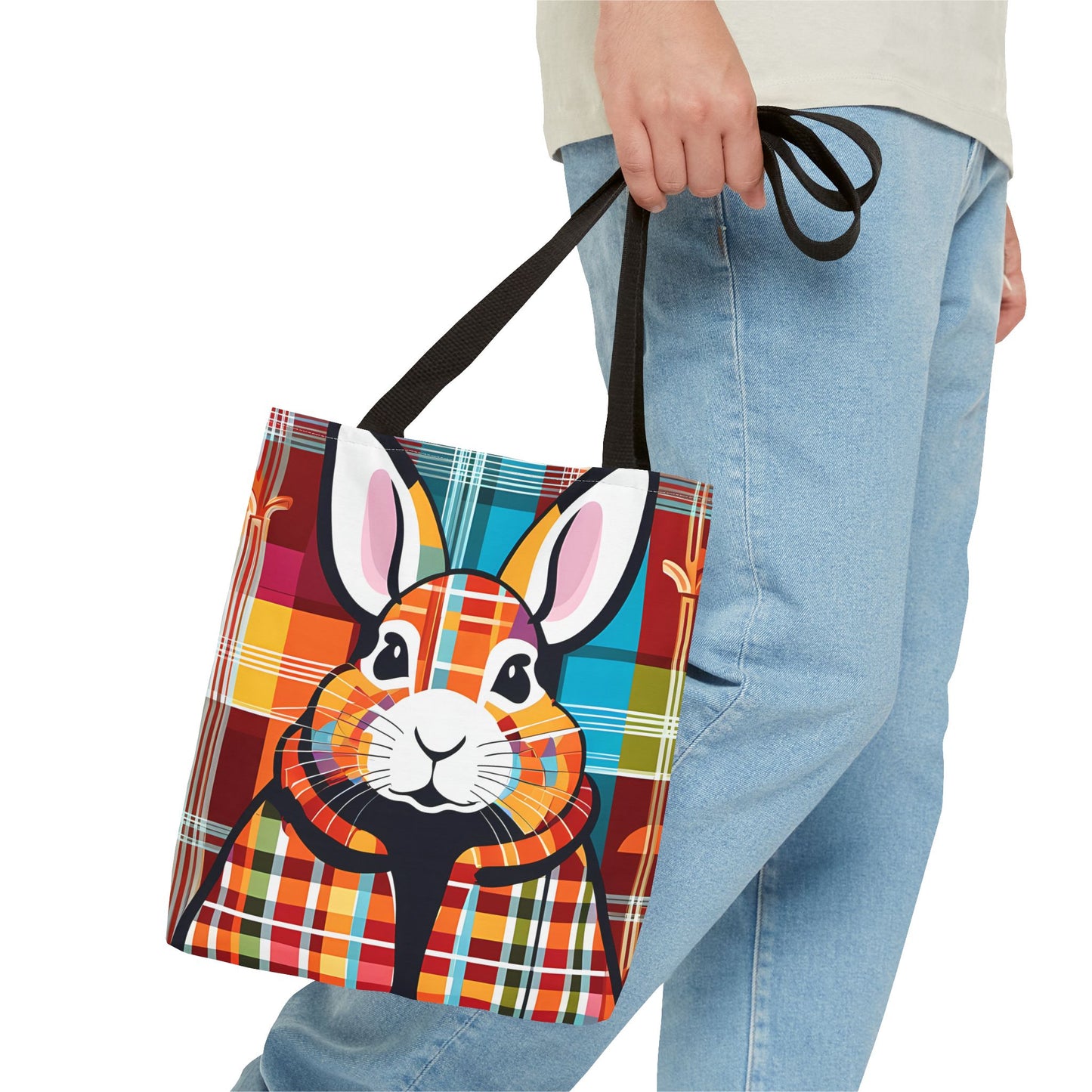 Plaid Bunny Tote Bag