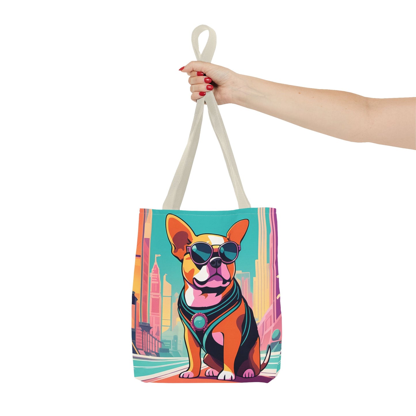 Cool Dog Cityscape Tote Bag