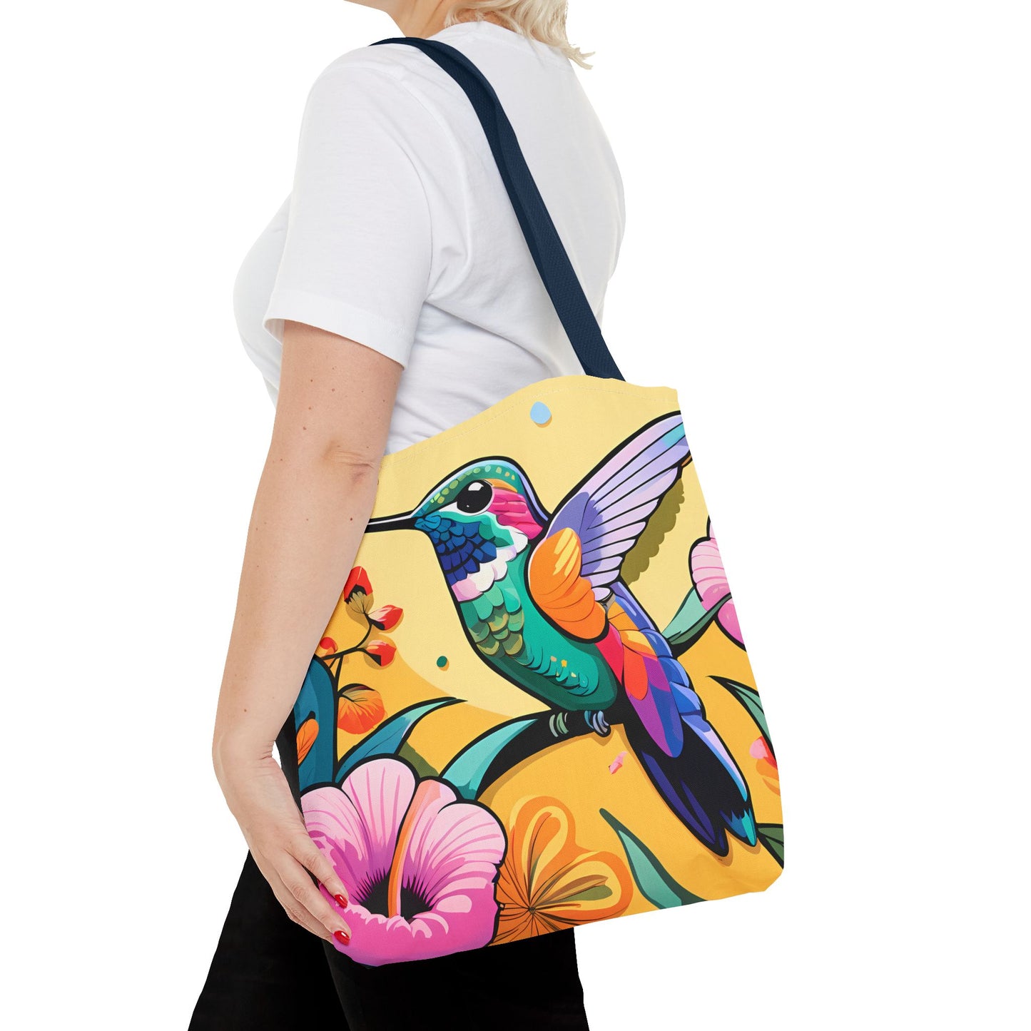 Floral Hummingbird Tote Bag