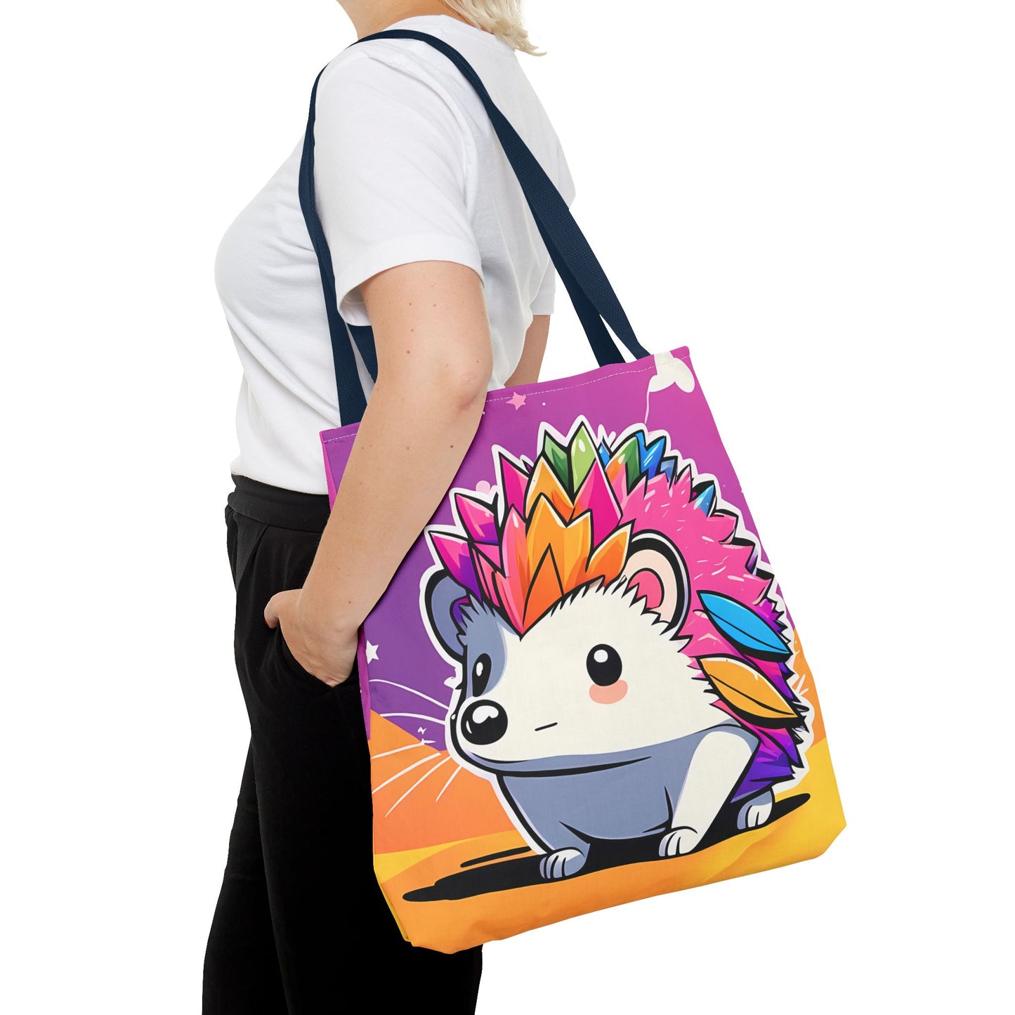 Rainbow Hedgehog Tote Bag