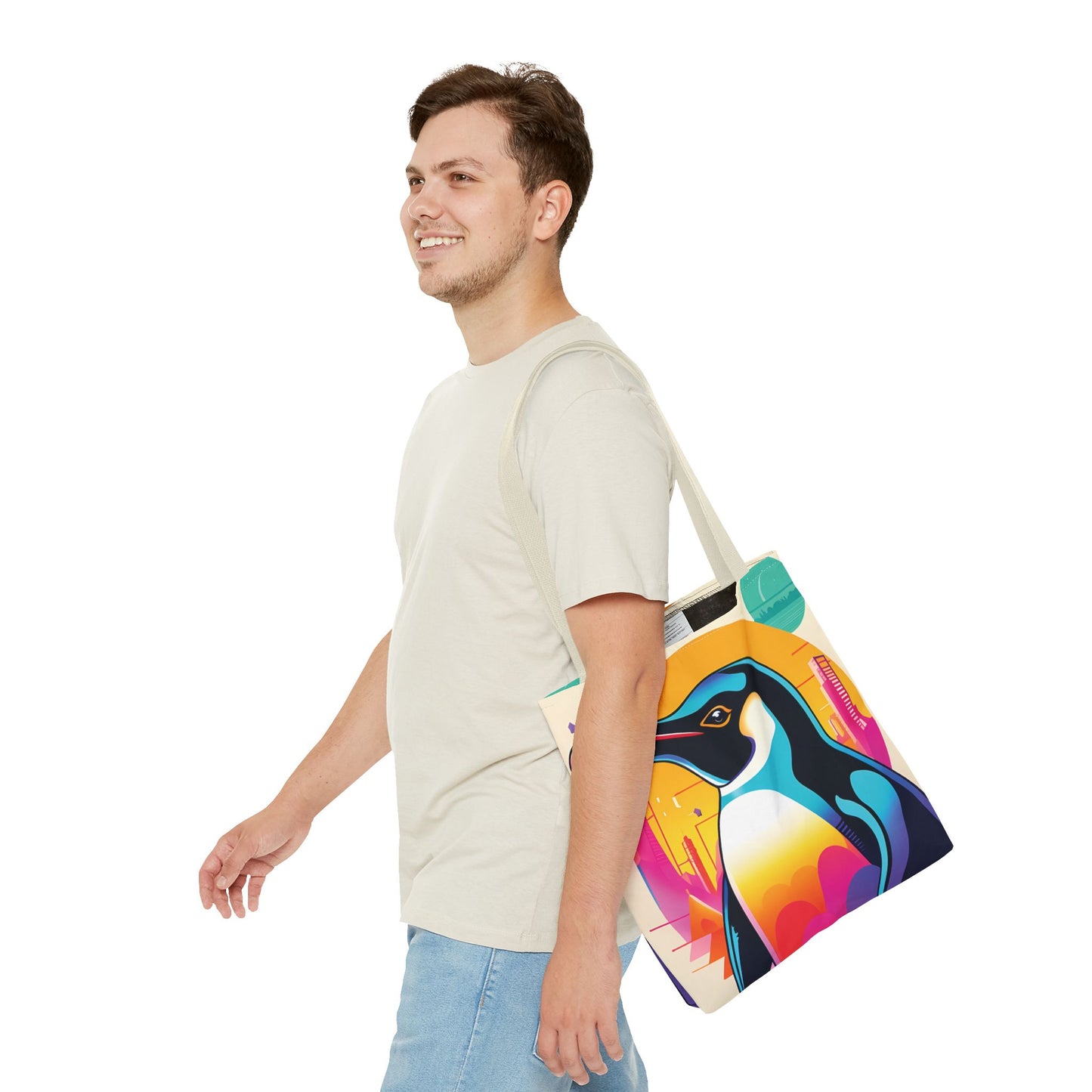 Penguin Cityscape Tote Bag