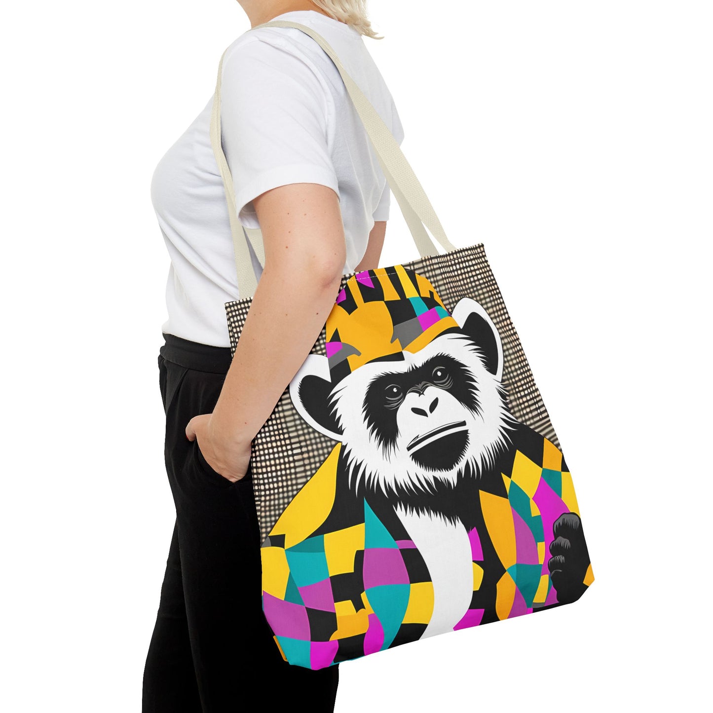 Geometric Monkey Tote Bag